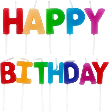 Happy Birthday Rainbow Candles for Cake Decoration, Party Supplies, Birthday Cake Picks