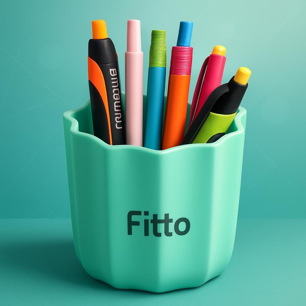 144 Pieces Plastic Pen Holders (10x8cm Assorted Colors Desk Organizer)