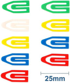144 Pieces 11 Pieces Plastic Coated Paper Clips (15x50mm Assorted Colors)