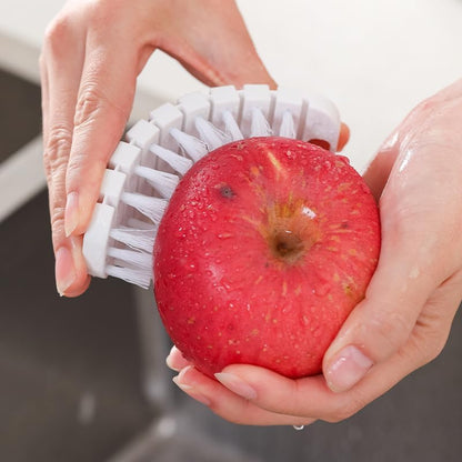 Ergonomic Fruit and Vegetable Brush - White and Grey