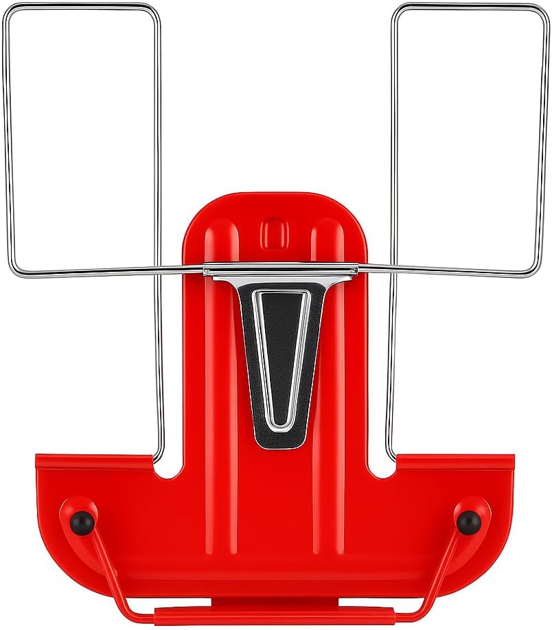 96 Pieces Metal Desk Lectern Book Stands (Adjustable Reading Stand for Books – Tablets & Documents – Sturdy Foldable Desktop Holder (230mm – Red))