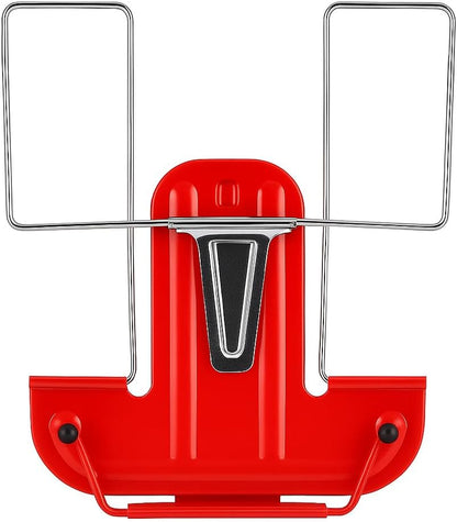 Metal Desk Lectern Book Stand, Adjustable Reading Stand for Books, Tablets & Documents – Sturdy Foldable Desktop Holder (230mm, Red)