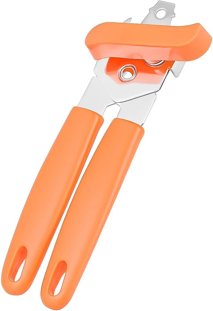 Can Opener with Plastic Handle – Heavy Duty, Ergonomic Design, Rust-Resistant Stainless Steel Blade, Easy Grip, Manual Handheld Opener for Smooth and Safe Cutting, Kitchen Essential