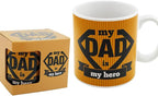 96 Pieces Orange Ceramic Mugs with White Interior - My Dad is My Hero Printed Coffee Cup