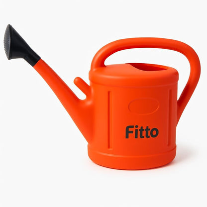 Bright Orange Plastic Watering Can with Long Spout, 8L Capacity
