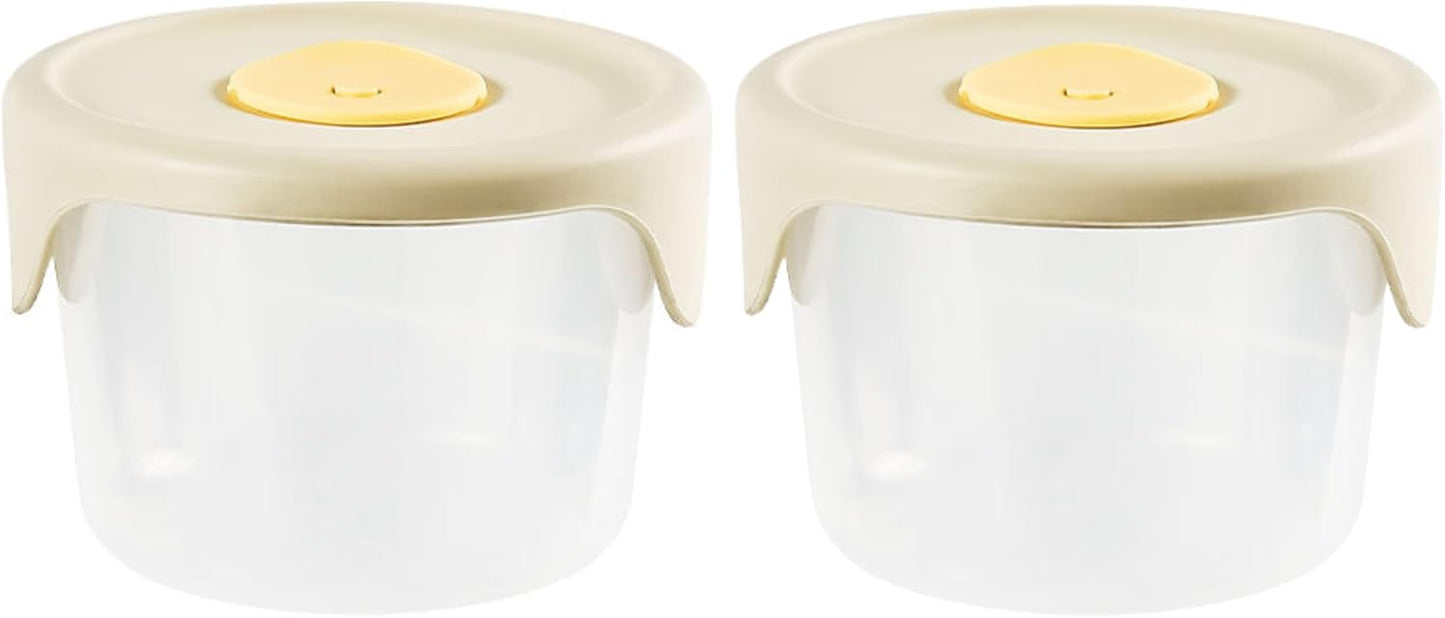 Pickled Vegetable Preservation Box – Airtight Seal – Cream Color – 250ml Capacity, Pack of 2
