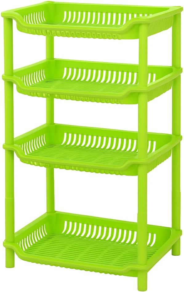 72 Pieces Multi-Layer Plastic Drain Fruit and Vegetable Storage Racks (Durable Household Organizer for Kitchen Counter – Sink – and Pantry – Space-Saving Design with Draining Function)