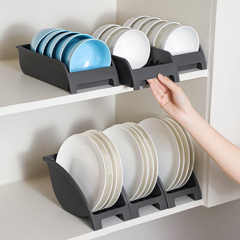 240 Pieces Bowl and Dish Storage Racks (Narrow Design – Gun Grey)