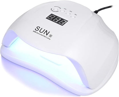 54W UV LED Nail Lamp – Professional Sunlight Nail Dryer for Fingernails & Toenails with Timer and LCD Screen
