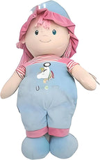 72 Pieces Blue Dolls with Pink Hair Collectible Figurine for Kids Playroom Decor