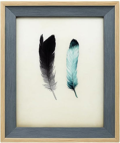 Wooden Photo Frame with Gray Border, A4 Size, Wall & Tabletop Display