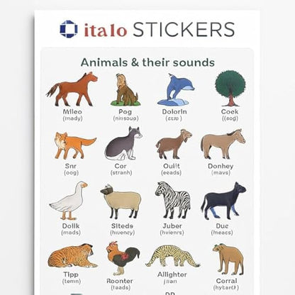 Wild Animals Educational Stickers for Kids - Self-Adhesive Animal Stickers for Preschool, Classroom Rewards, Scrapbook & Learning