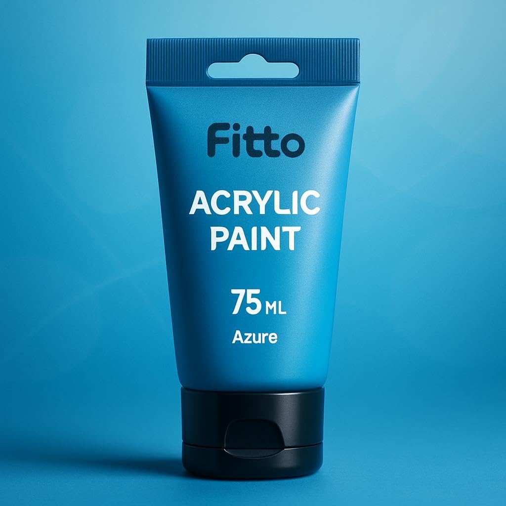 120 Pieces 75ml Acrylic Paint Azure Blue Art Supplies for Artists & Crafts Projects
