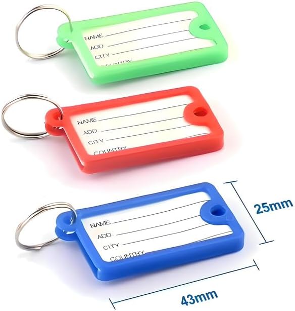 144 Pieces Multi-Color PC Key Tags (4 Pack – Durable Plastic Keychain Labels for Home – Office – and Travel)