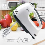 96 Pieces Electric Hand Mixer 7-Speeds (Powerful Handheld Mixer with Turbo Boost – Lightweight and Ergonomic Design – White – Perfect for Baking – Whipping – Mixing and Beating)