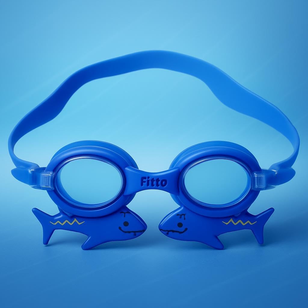 Swimming Goggles with Ear Plugs Blue – Anti-Fog UV Protection Swim Glasses for Adults and Kids