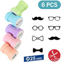 120 Pieces 6 Assorted Symbols Stamps (25mm Craft Rubber Stamps for Scrapbooking & Office)
