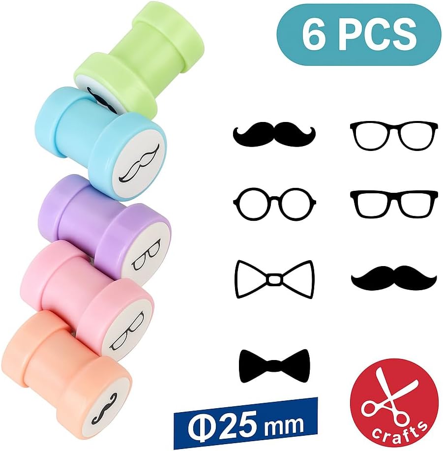 120 Pieces 6 Assorted Symbols Stamps (25mm Craft Rubber Stamps for Scrapbooking & Office)