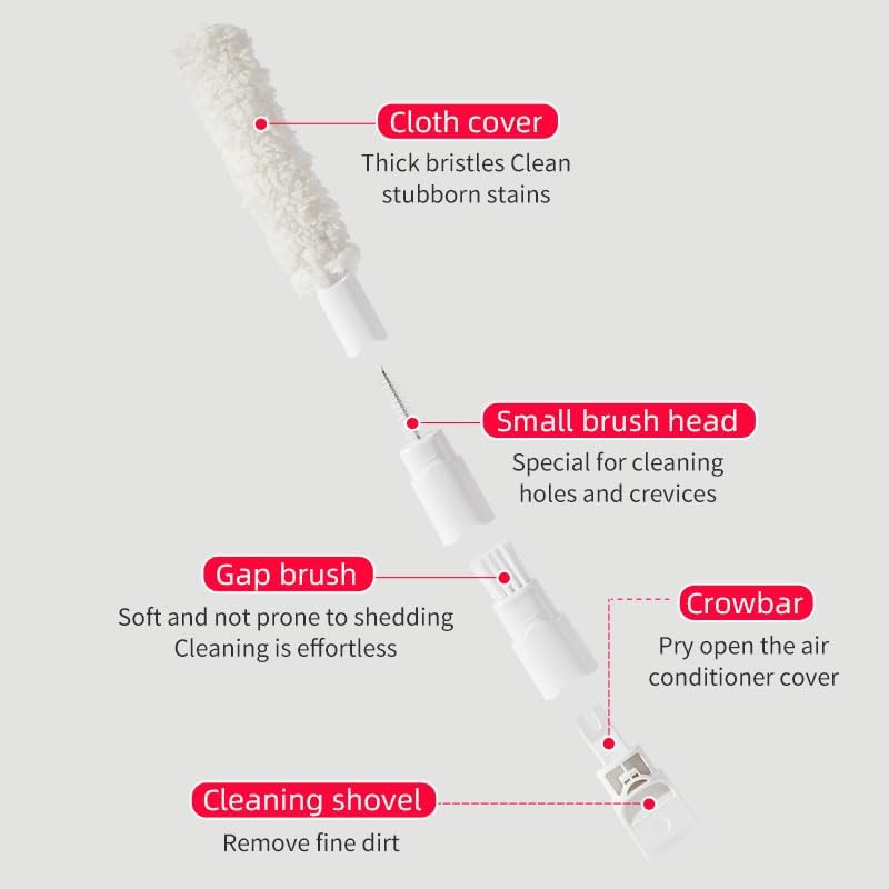 Air Conditioning Cleaning Brush – Velcro Design – White – Lightweight and Durable