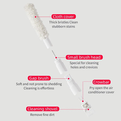 Air Conditioning Cleaning Brush – Velcro Design – White – Lightweight and Durable