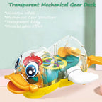 96 Pieces Electric Transparent Concept Gear Ducks (Music Interactive – Universal Walking – Early Education Vehicle – Gift Toys for Children)