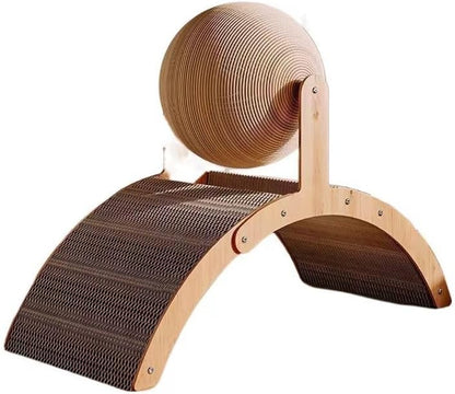 Cat Scratch Board – Curved Design – Natural Color