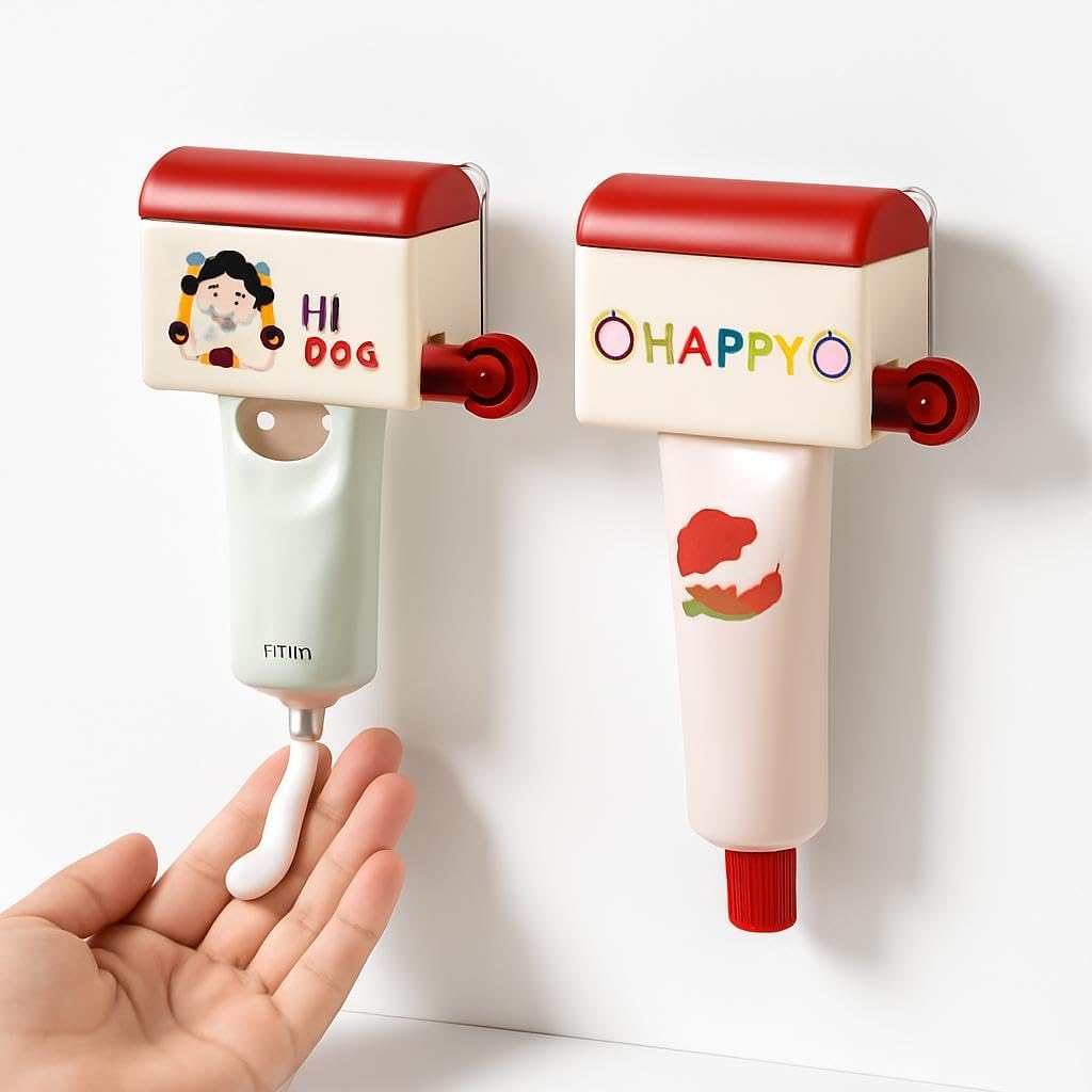 Toothpaste Squeezer – Red and Cream Color
