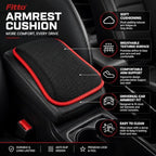 96 Pieces Car Armrest Cushions (Breathable Mesh Center Console Pad with Non-Slip Backing and Red Trim for Driving Comfort and Armrest Protection)