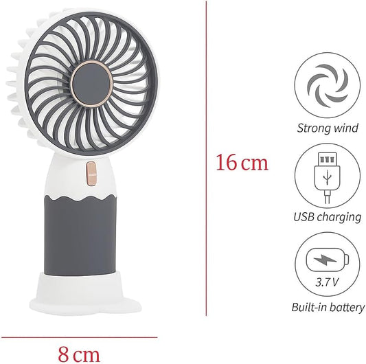 Portable Hand Fan Assorted Colors, Compact USB Rechargeable Mini Fan for Travel, Office, Home