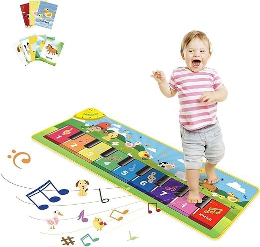 Fitto Musical Toys for Kids, Toddler Piano Floor Mat Dancing Keyboard with 3 Unique Play Modes, Learning Toys Christmas Birthday Gift for Girls Boys