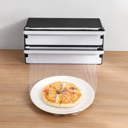 Double Layer Cling Film Cutter – Wall-Mounted Design – Black