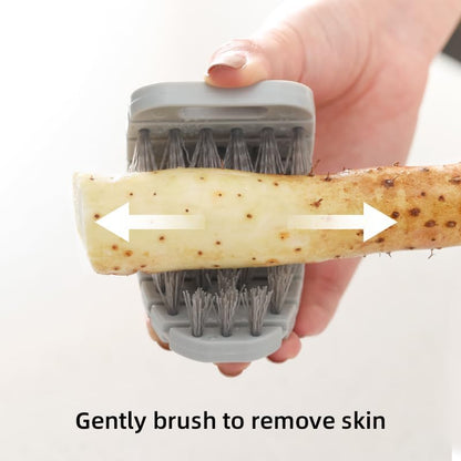 Ergonomic Fruit and Vegetable Brush - White and Grey