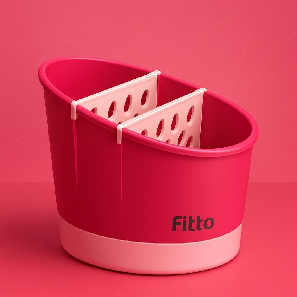 120 Pieces Kitchen Utensil Holders (3 Section Organizer in Pink)
