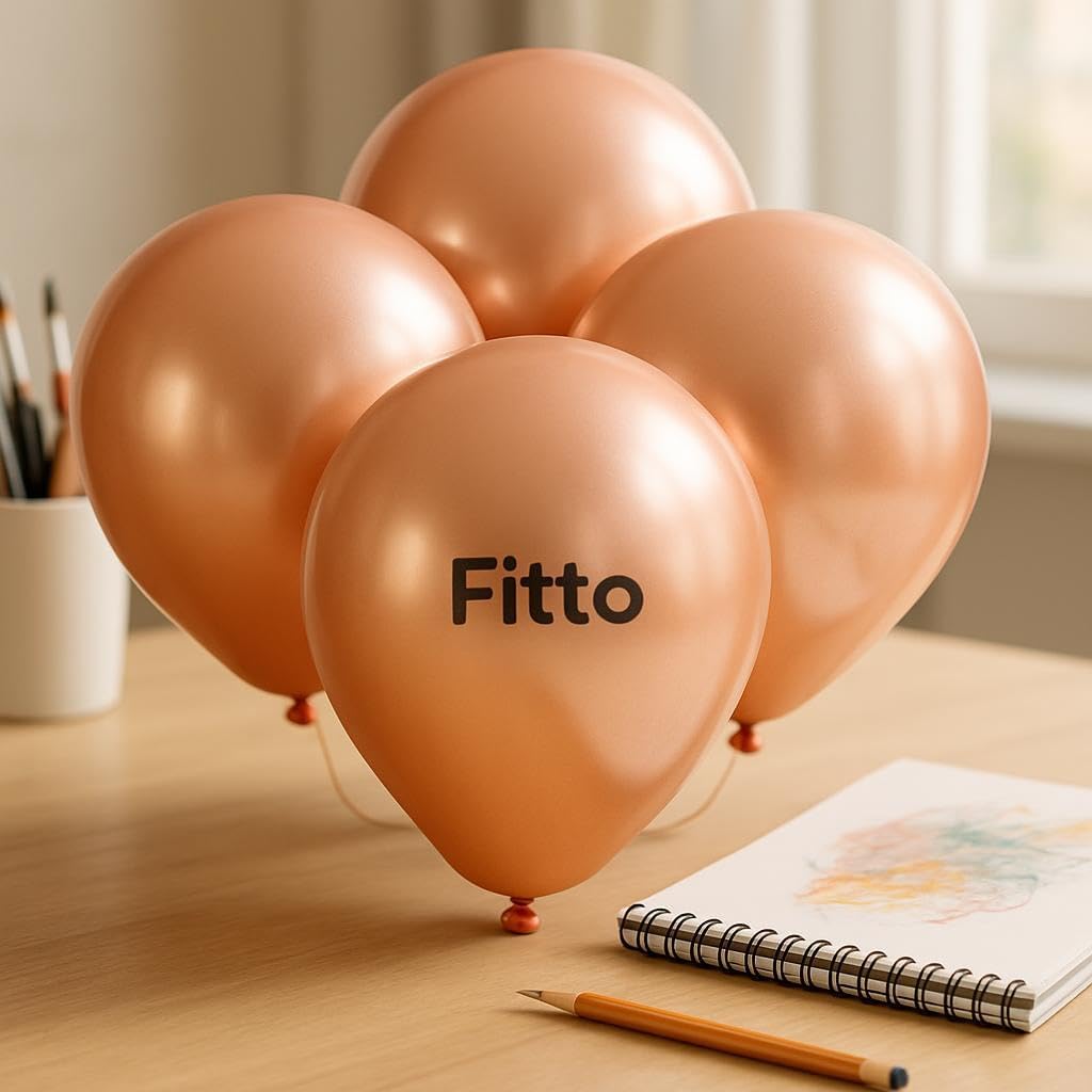 12 Inch Chrome Balloon Rose Gold Color 2.80gms Pack of 40