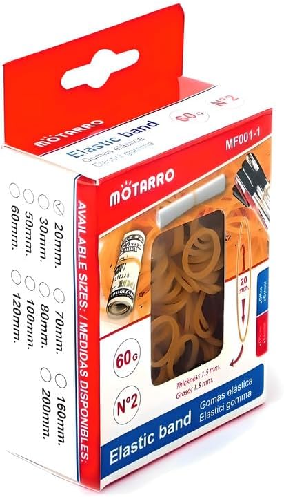 120 Pieces Elastic Rubber Bands (60g – 20mm – Durable Stretch Bands for Office – School – Home Use)