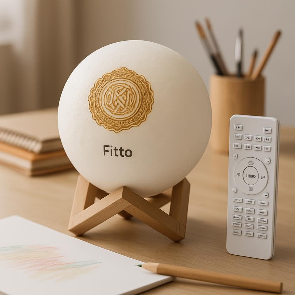 60 Pieces Quran Speaker 7-Color Moon Lamps (Smart App-Controlled Bluetooth Speaker with Quran Recitation – Tafseer & FM Radio)