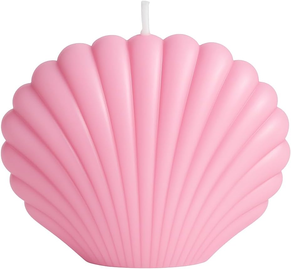 Unique Light Candle in Seashell Design Pink – Decorative Candle Light for Home & Beach Decor 8.5x4.6x6cm