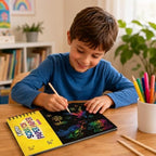 144 Pieces Rainbow Scratch Paper Art Sets (10 Black Scratch Sheets 14 x 20.5 cm with Wooden Stylus – Spiral-Bound Drawing Pad for Doodling – Crafts and Creative Activities)