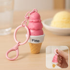 96 Pieces Creative Ice Cream Keychain - PVC & Rubbers (Pink)