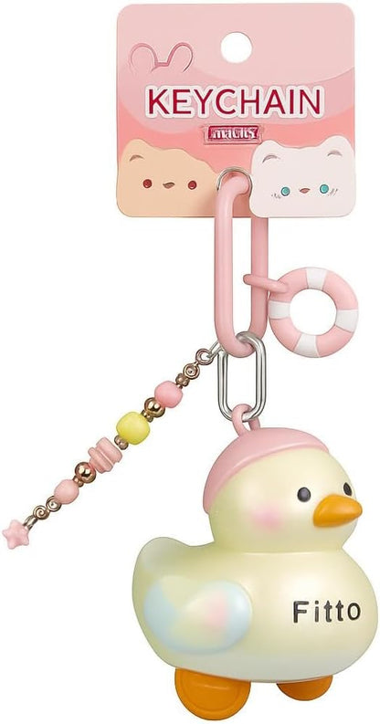 Duck 3D Doll Car Keychain - Gold