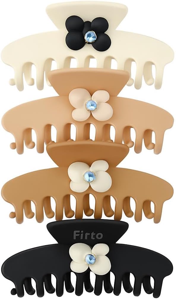 96 Pieces 4pcs Elegant Hair Claw Clips Sets for Women - Matte Plastic (Assorted Colors)