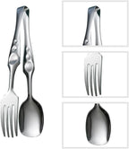 120 Pieces 3-in-1 Fork Spoon Tongs (Multifunctional Kitchen Utensil – Stainless Steel with Heat-Resistant Handles – Ideal for Serving – Cooking – and Grilling – Durable – Easy to Clean)