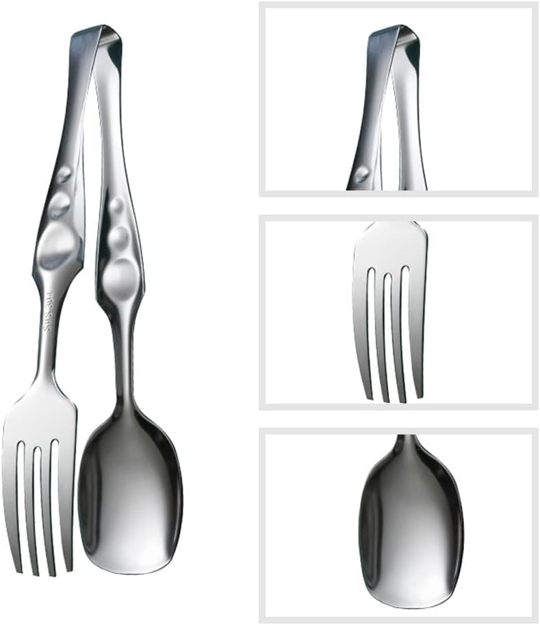 3-in-1 Fork Spoon Tong – Multifunctional Kitchen Utensil, Stainless Steel with Heat-Resistant Handles, Ideal for Serving, Cooking, and Grilling – Durable, Easy to Clean
