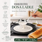 96 Pieces Stainless Steel Dosa Ladles with Long Handle (Deep Round Batter Pouring Spoon for Dosa – Crepes – Pancakes and Kitchen Serving – Silver)