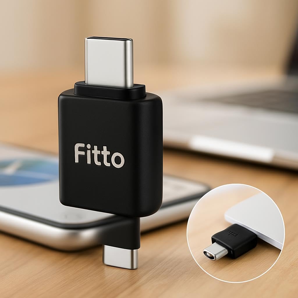 Type C to USB OTG Adapter for Mobile, Black