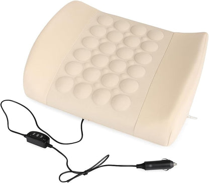 Car Seat Vibrating Massage Cushion For Backpain Relief and Comfort Drive, with car adapter, Beige