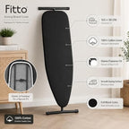 72 Pieces Ironing Board Covers (Full Black Cotton Cover with Elastic Fastener for Smooth Ironing Surface)