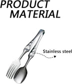 120 Pieces 3-in-1 Fork Spoon Tongs (Multifunctional Kitchen Utensil – Stainless Steel with Heat-Resistant Handles – Ideal for Serving – Cooking – and Grilling – Durable – Easy to Clean)