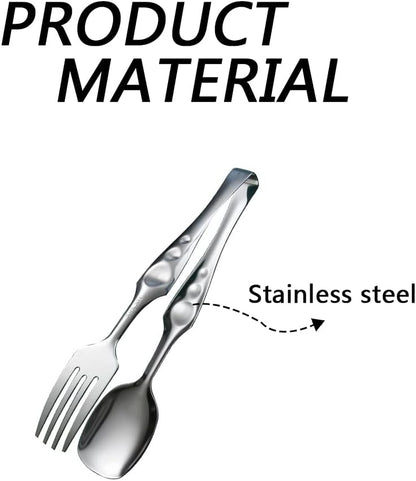 3-in-1 Fork Spoon Tong – Multifunctional Kitchen Utensil, Stainless Steel with Heat-Resistant Handles, Ideal for Serving, Cooking, and Grilling – Durable, Easy to Clean