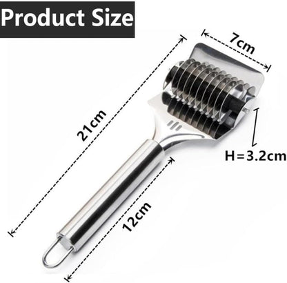 Stainless Steel Noodle Cutter Roller, Manual Noodle Makers Pasta Spaghetti Makers Portable Pasta Roller Pasta Cutter Wheel, Noodle Lattice Roller Dough Cutter for Home Kitchen Cooking Tools